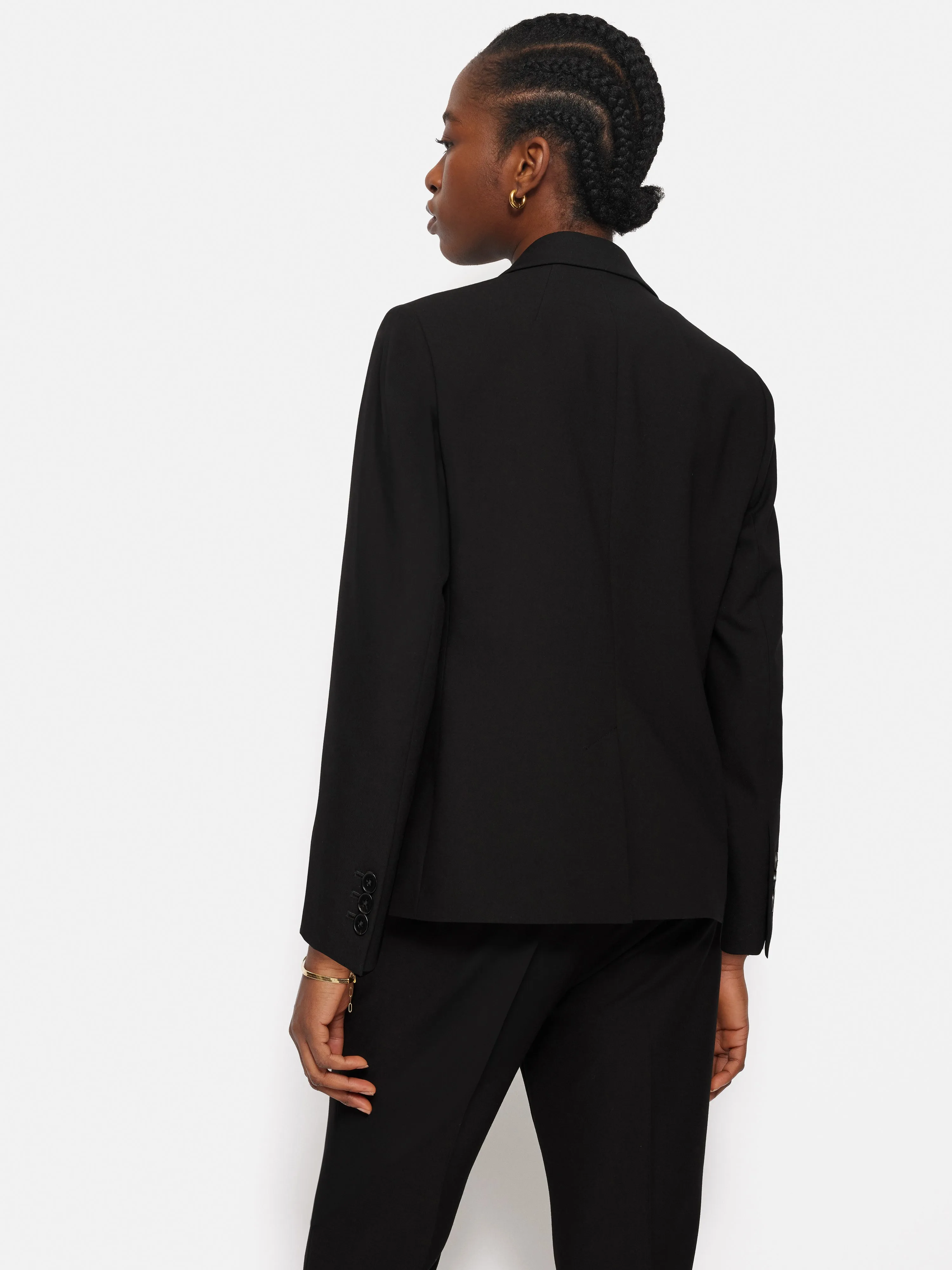 Modern Crepe Brook Blazer | Black