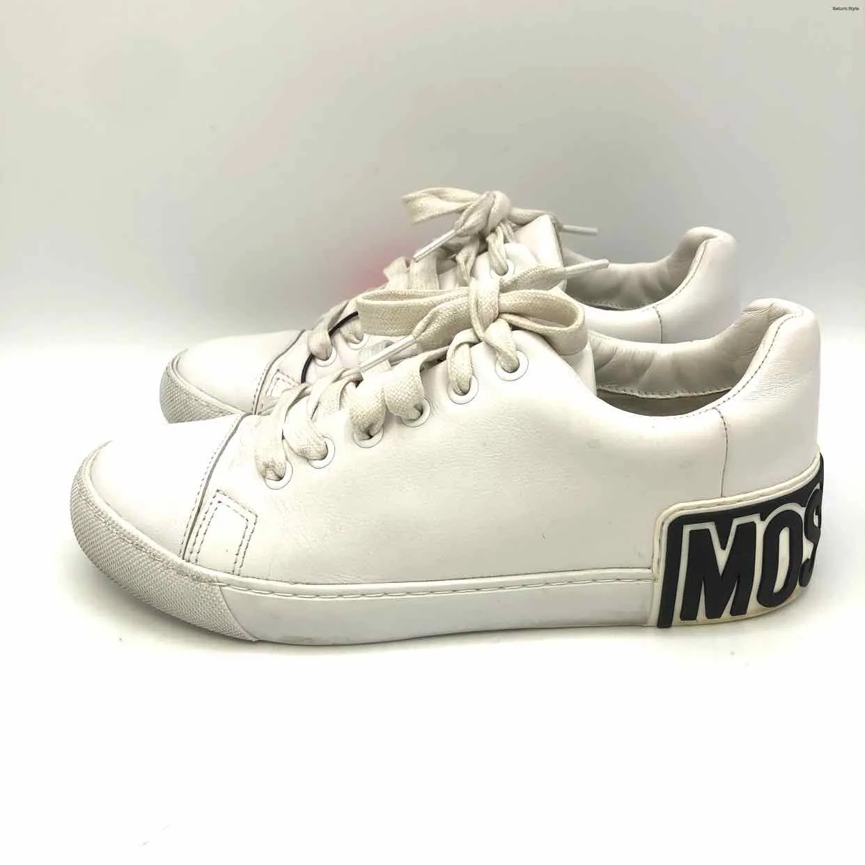 MOSCHINO White Black Sneaker Shoe Size 38 US: 7-1/2 Shoes