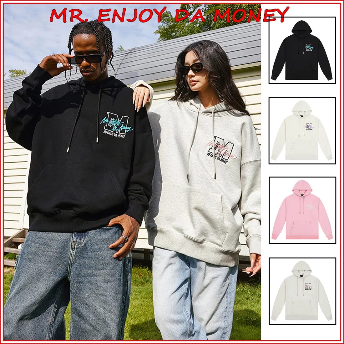 MR. ENJOY DA MONEY  |Unisex Blended Fabrics Street Style Long Sleeves Cotton