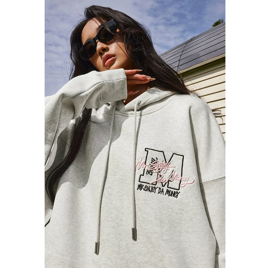 MR. ENJOY DA MONEY  |Unisex Blended Fabrics Street Style Long Sleeves Cotton