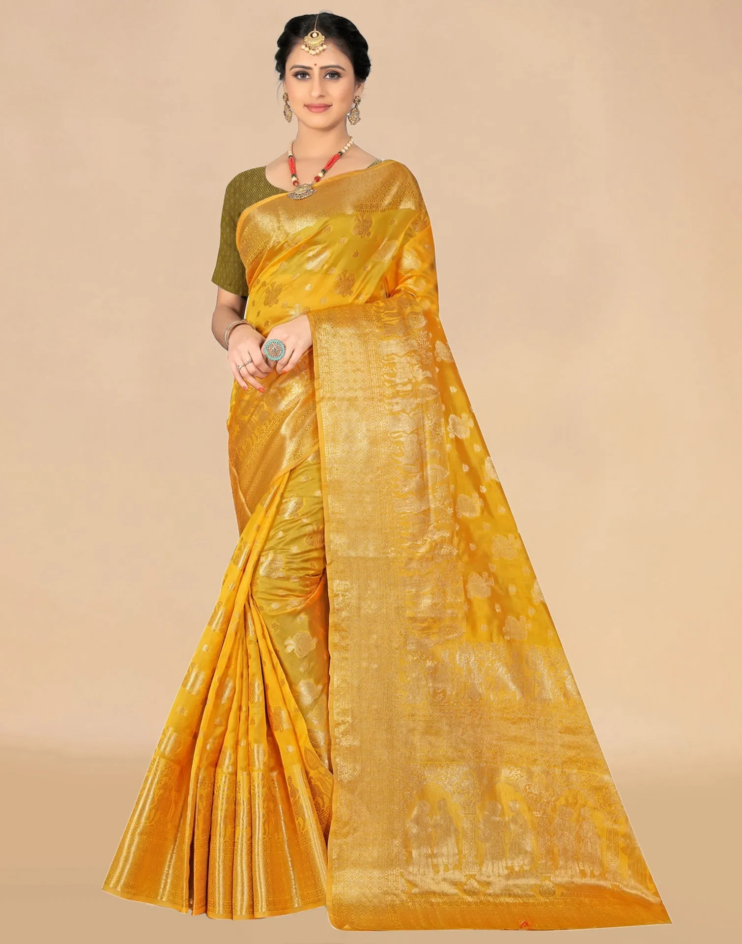 MustardWeaving Organza Saree