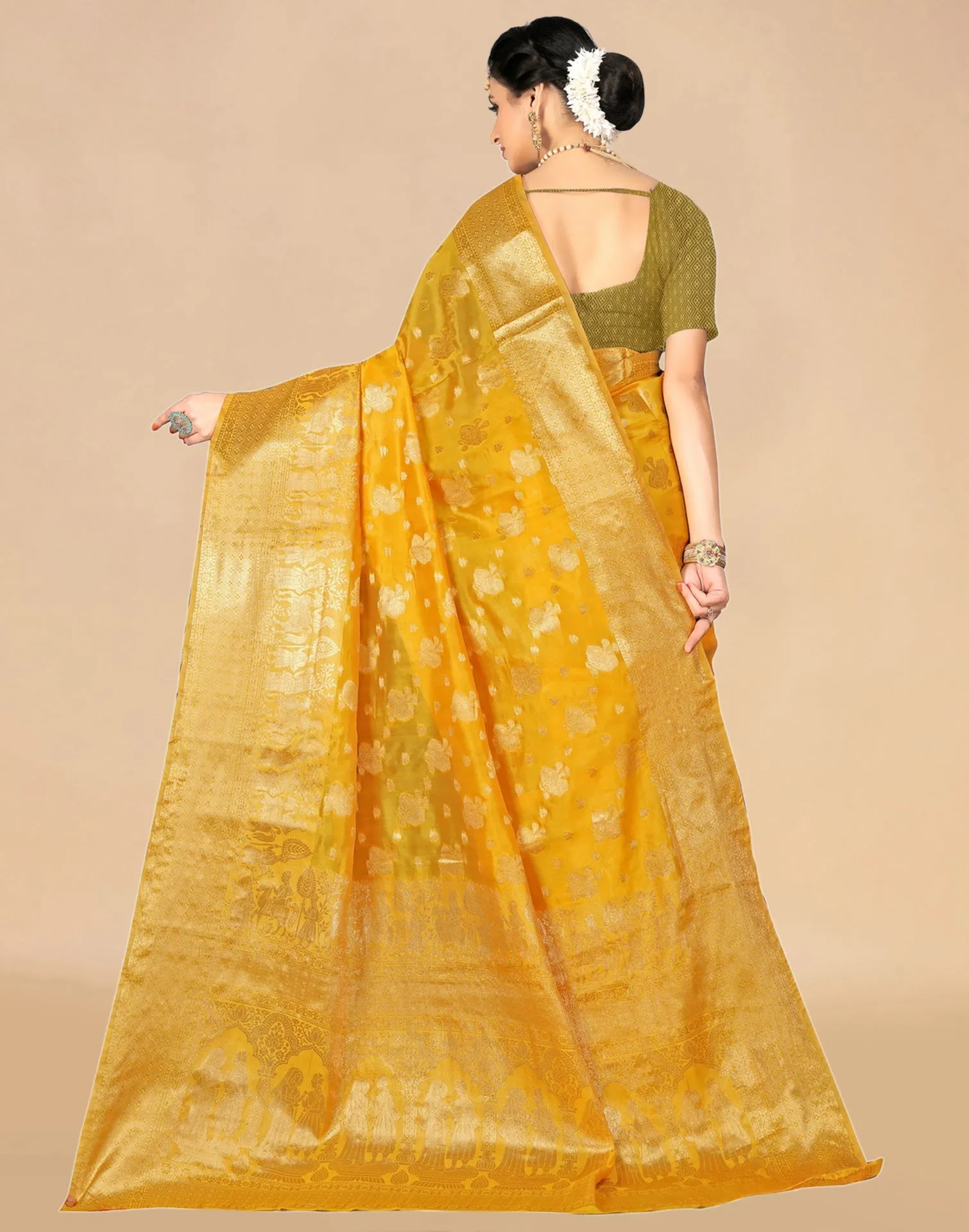 MustardWeaving Organza Saree