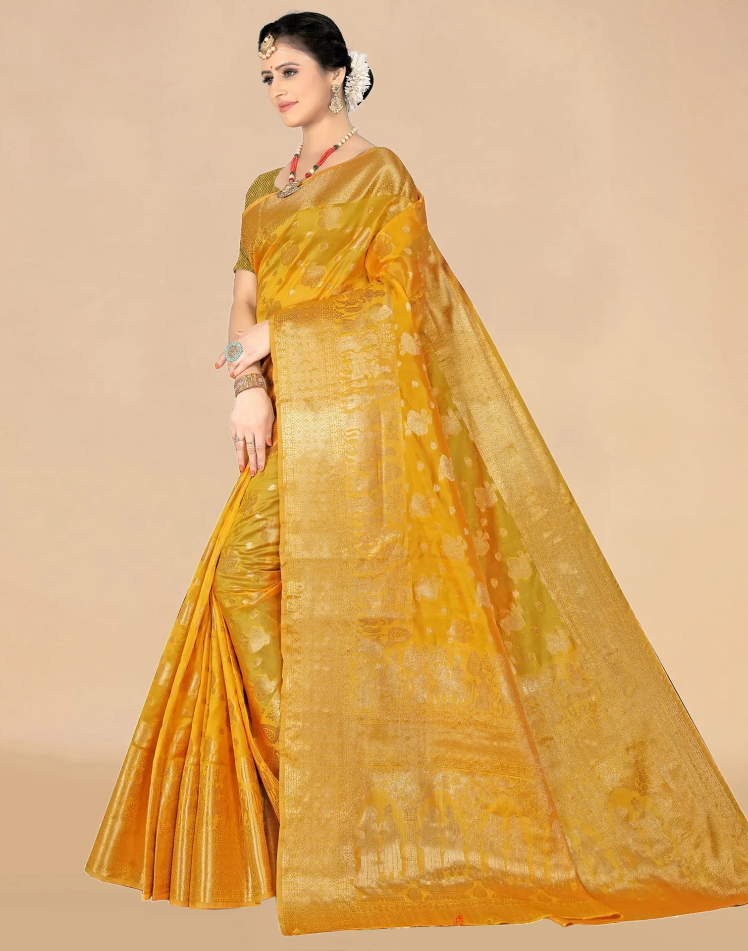 MustardWeaving Organza Saree