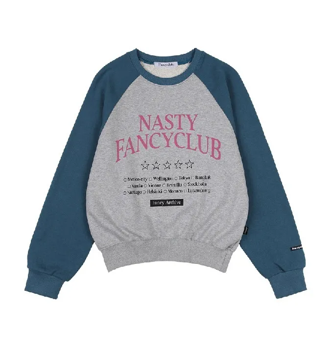 NASTY FANCY CLUB  |Crew Neck Street Style Long Sleeves Cotton Medium Logo