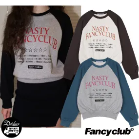 NASTY FANCY CLUB  |Crew Neck Street Style Long Sleeves Cotton Medium Logo