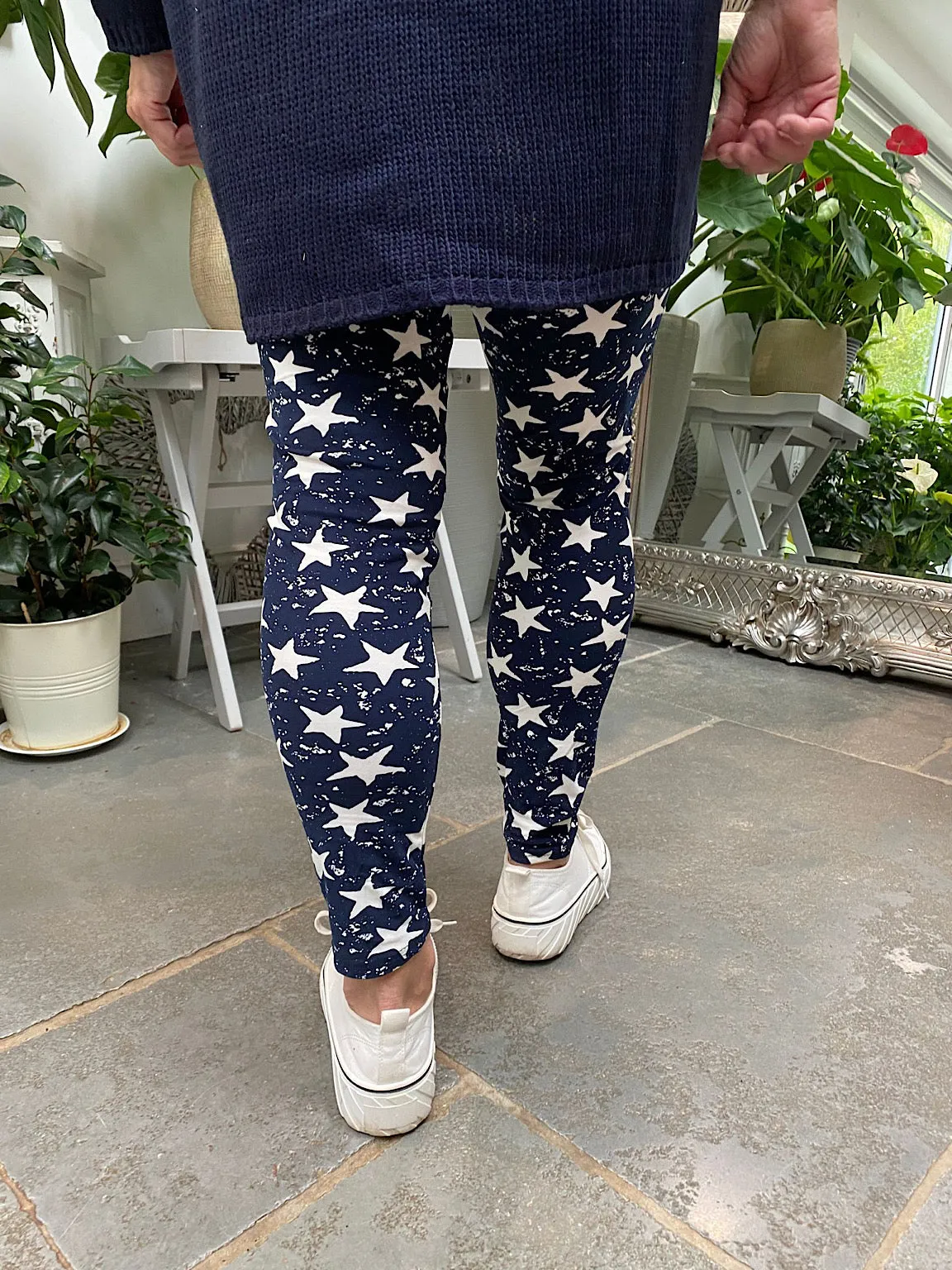 Navy Multi Star Print Leggings