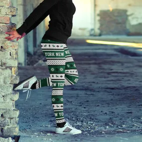 NY JET Christmas FB Leggings