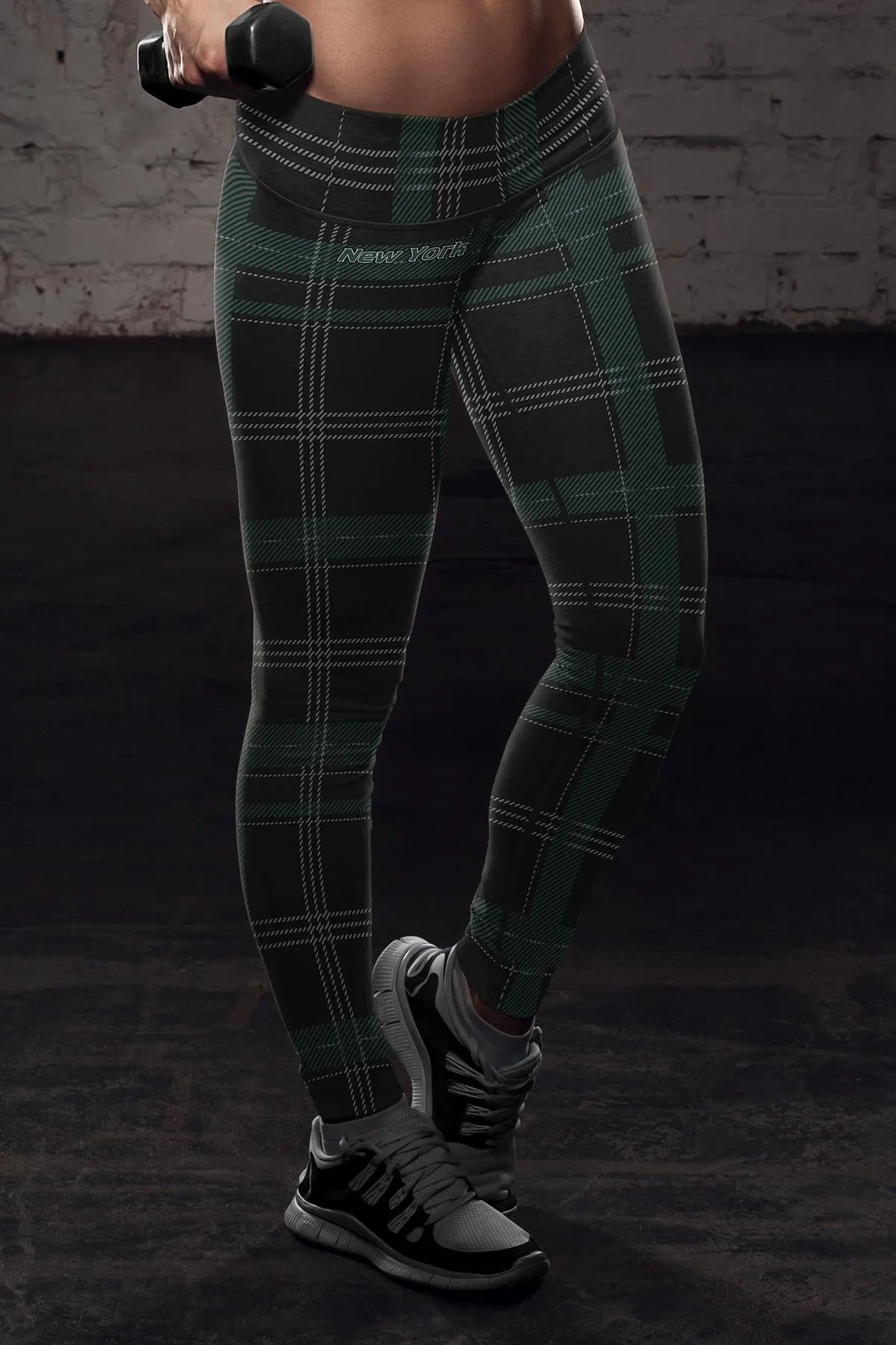 NY JET Plaid FB Leggings