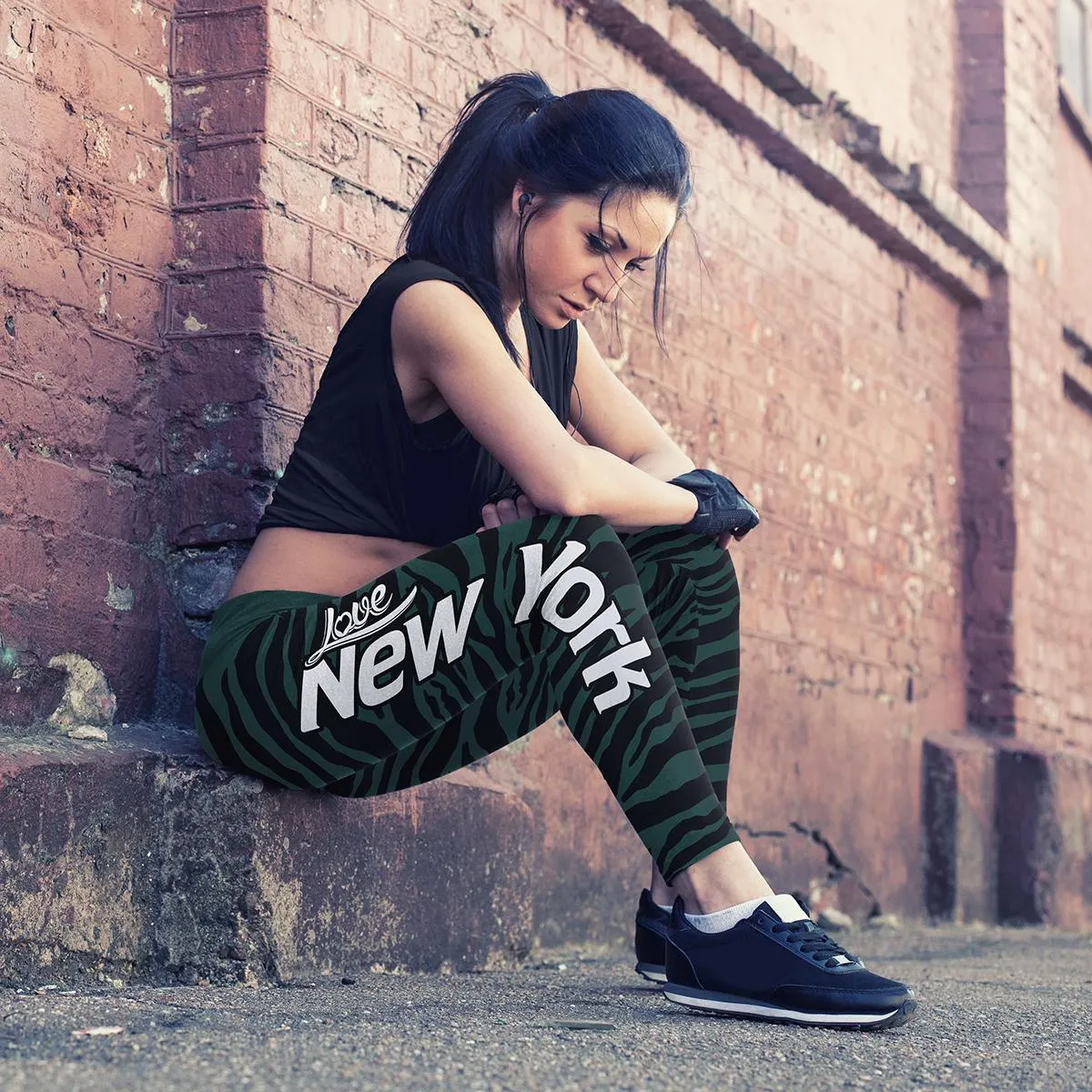 NY JET Striped FB Leggings