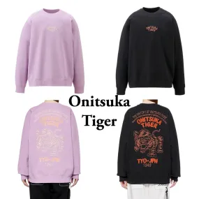 Onitsuka Tiger  |Crew Neck Unisex Street Style Long Sleeves Plain Cotton