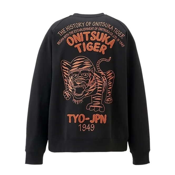 Onitsuka Tiger  |Crew Neck Unisex Street Style Long Sleeves Plain Cotton