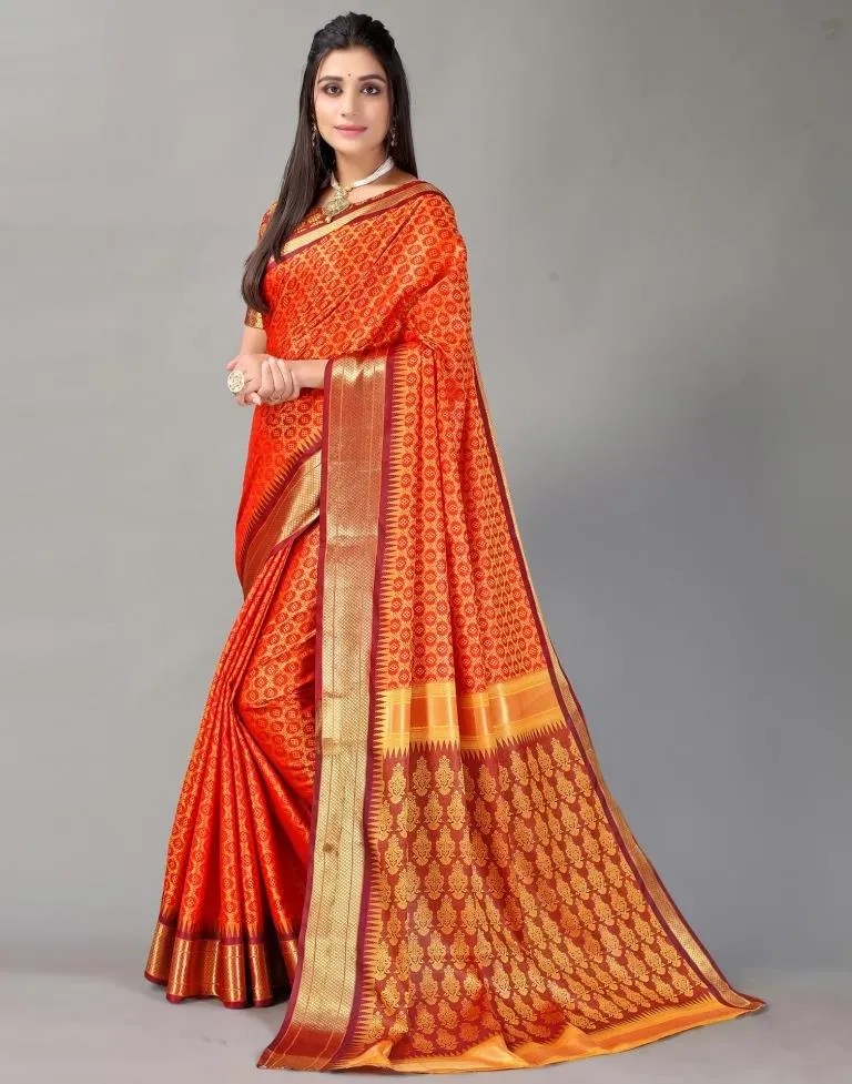 Orange Silk Saree