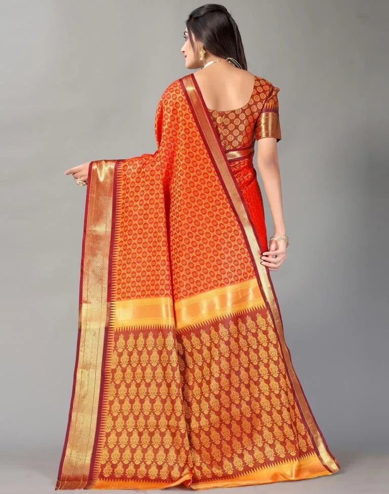 Orange Silk Saree