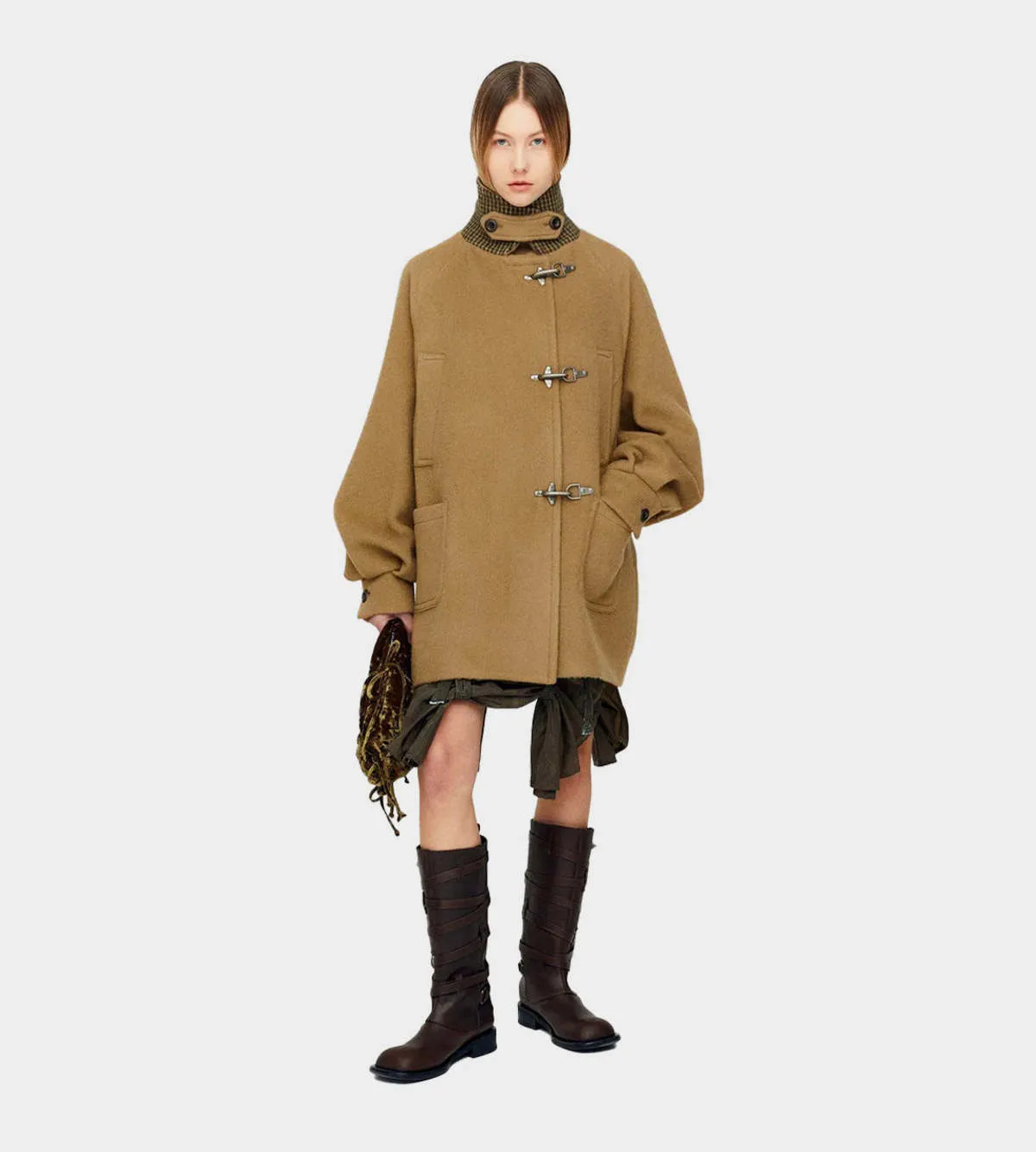 Oversized Pea Coat - Brown