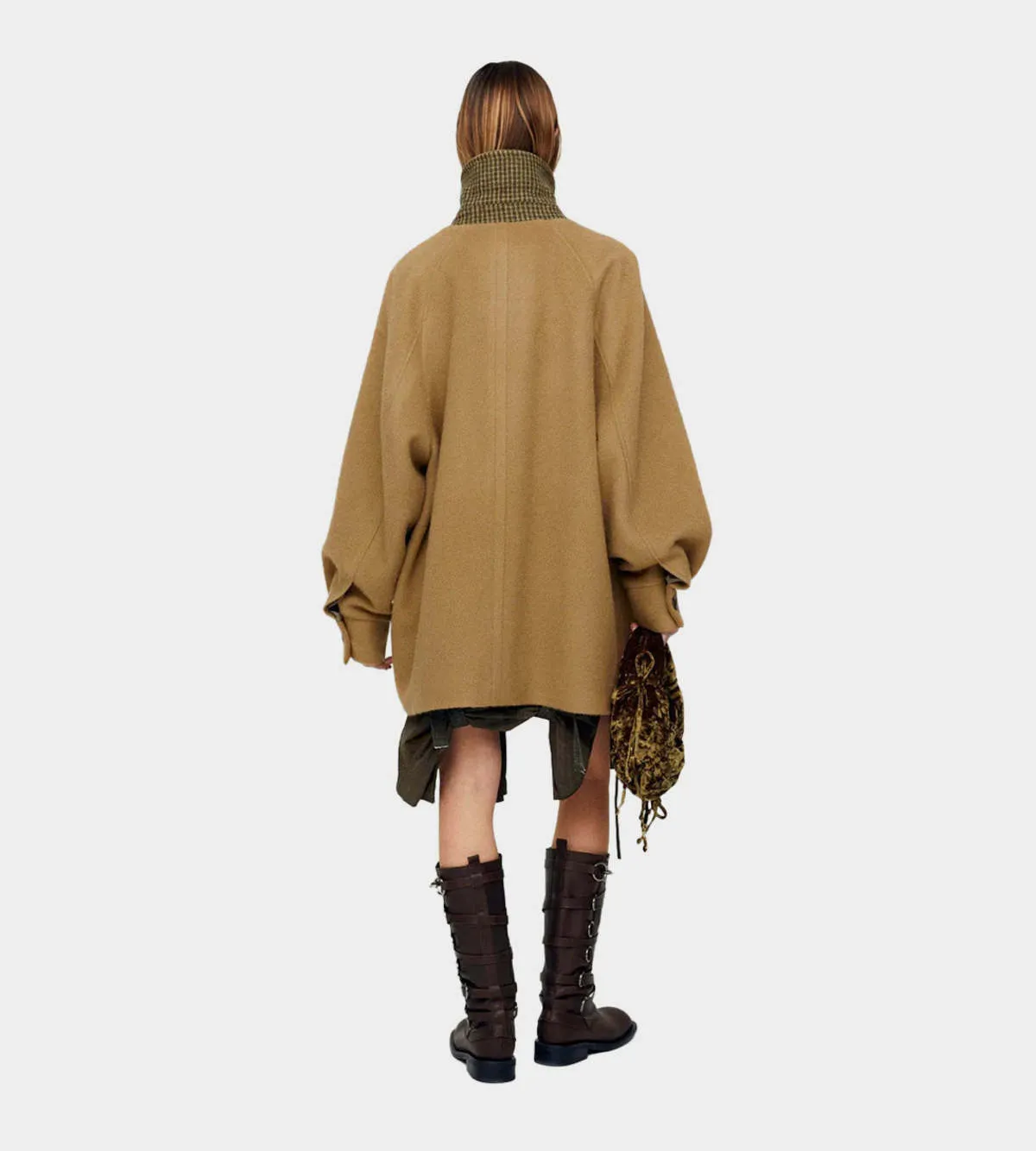 Oversized Pea Coat - Brown