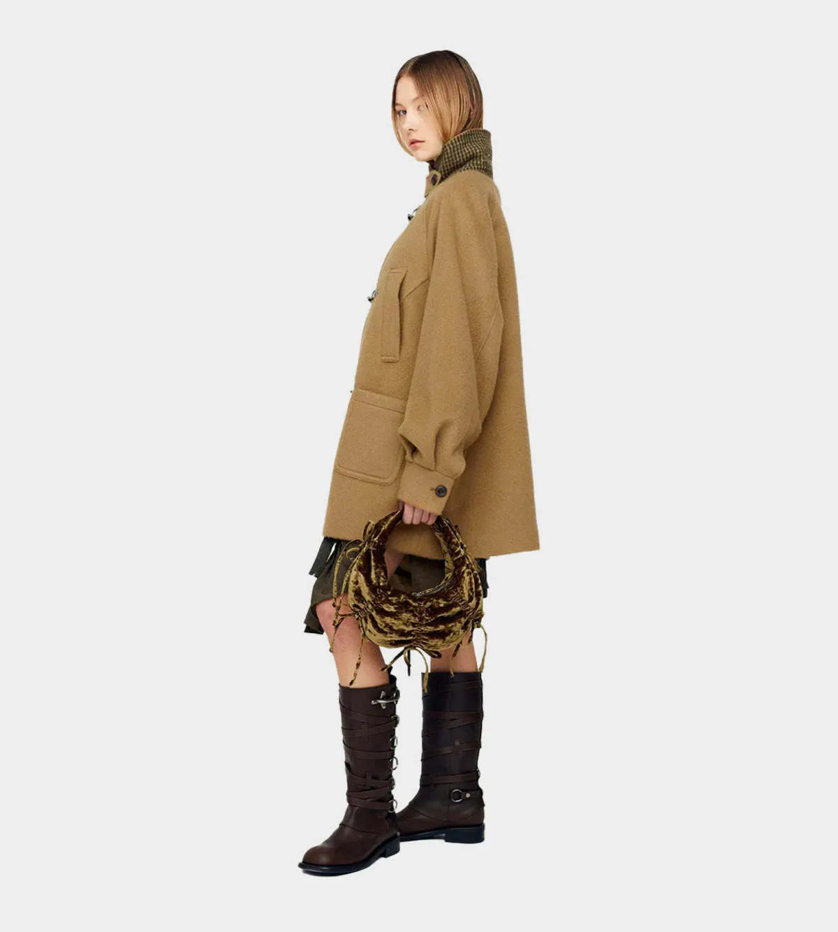 Oversized Pea Coat - Brown