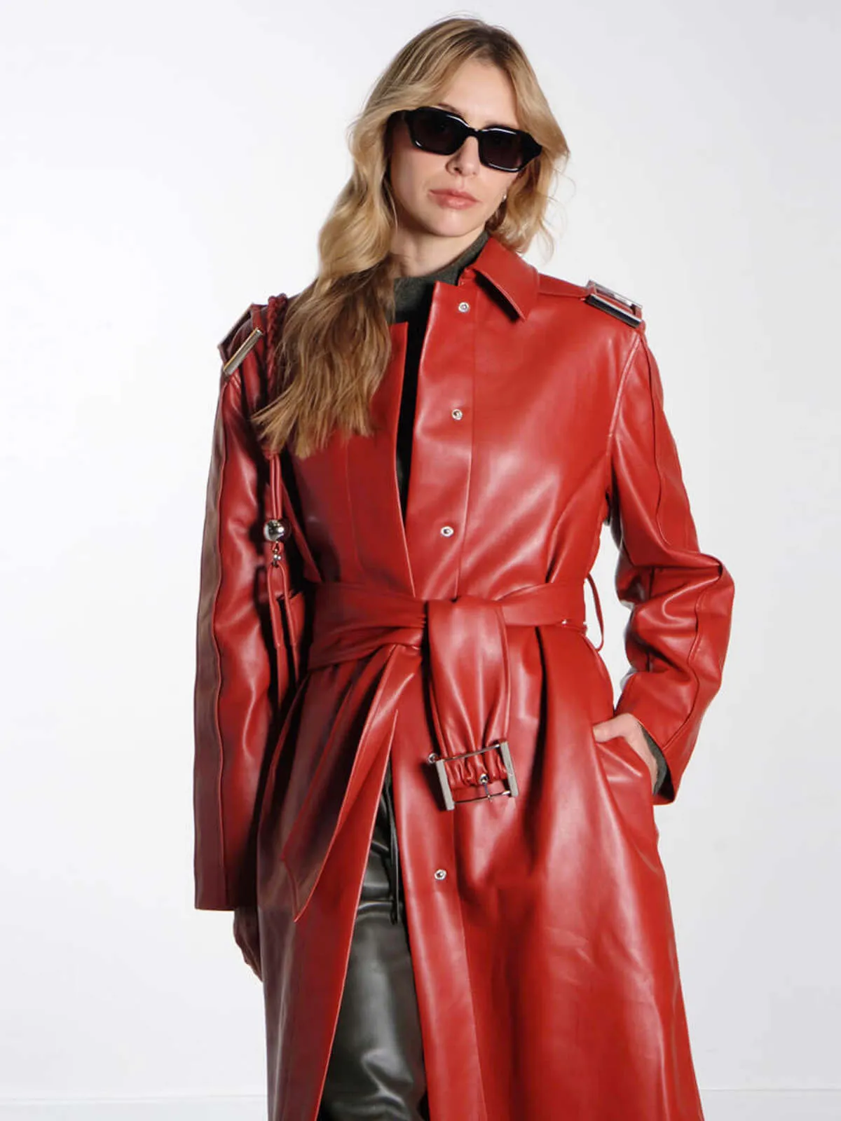 Oversized Trench Coat - Red Ochre