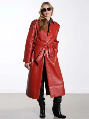 Oversized Trench Coat - Red Ochre