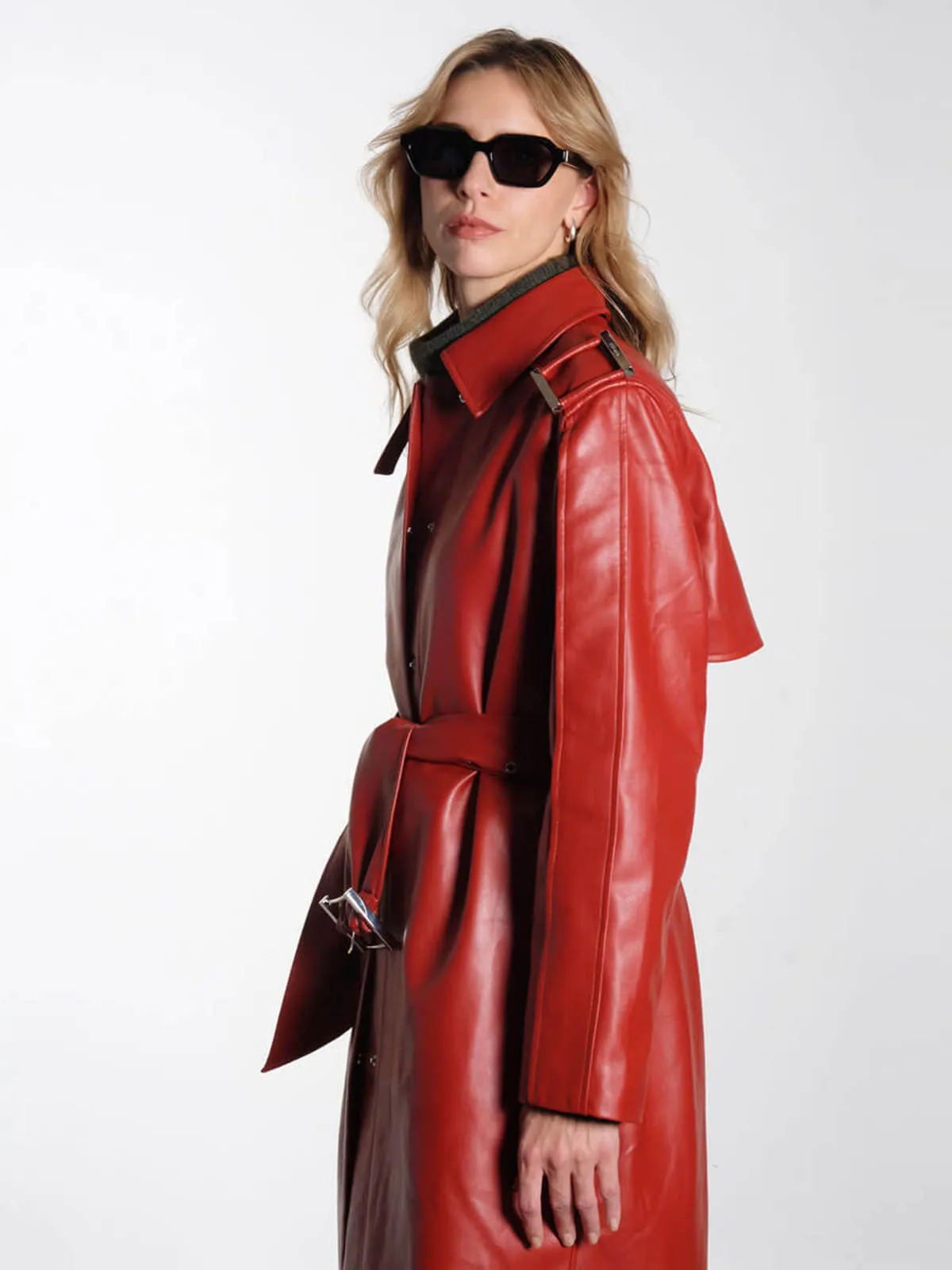 Oversized Trench Coat - Red Ochre