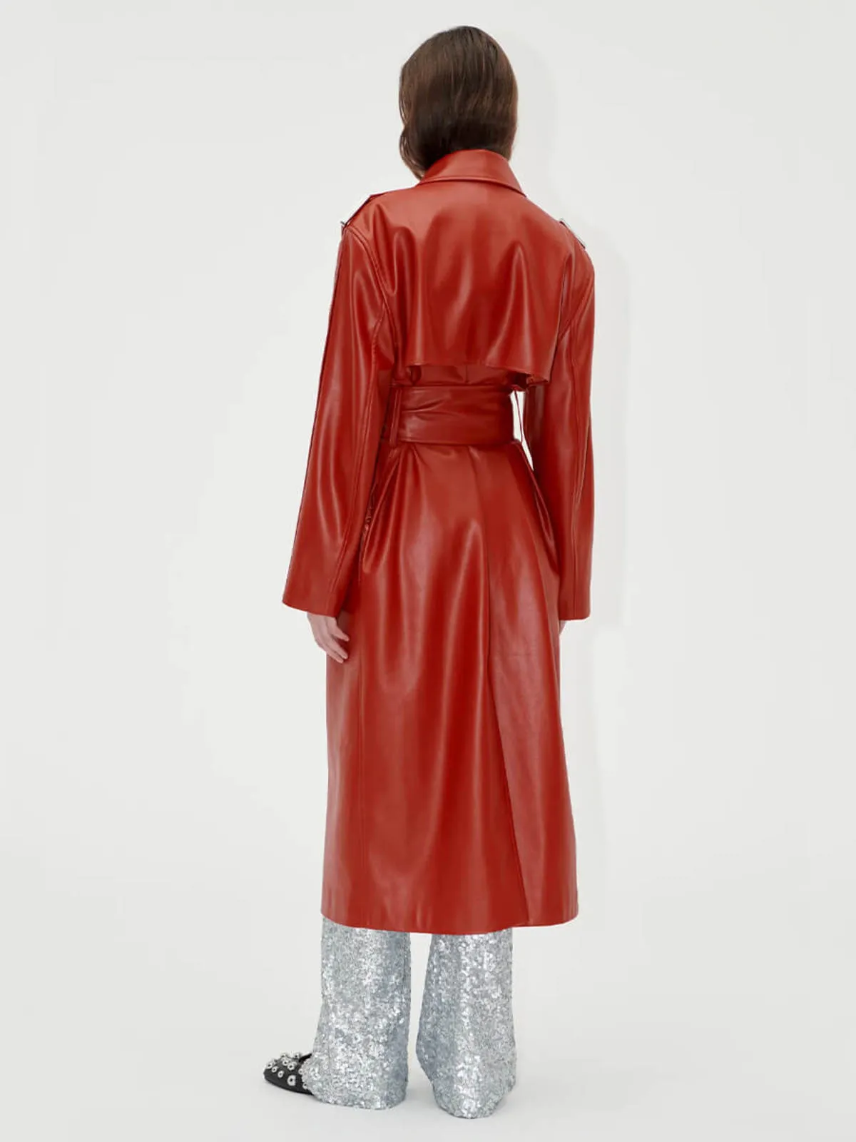 Oversized Trench Coat - Red Ochre