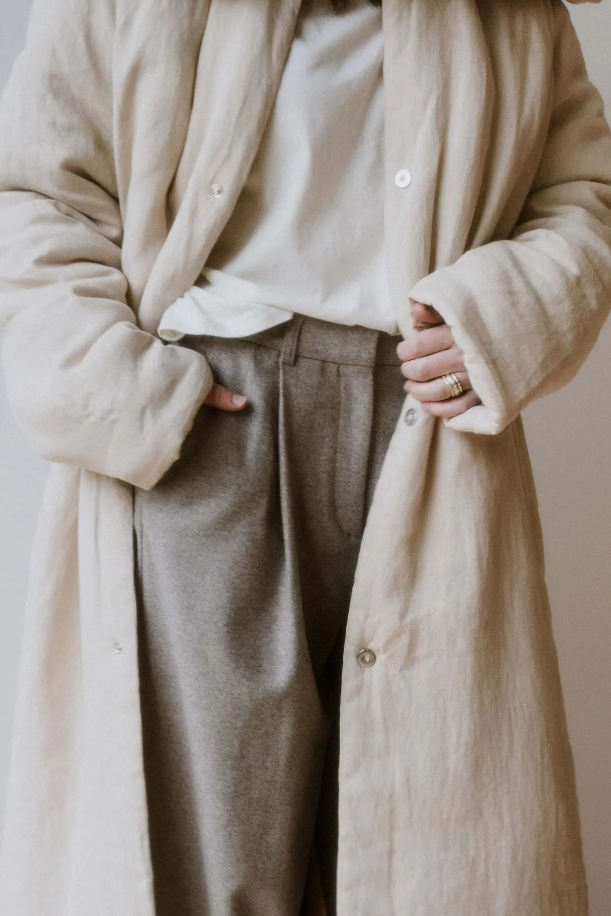 Padded Maxi Coat - Desert