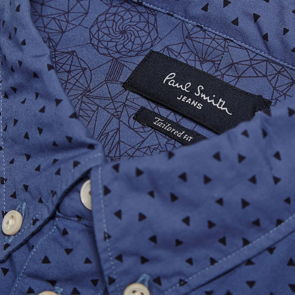 Paul Smith Geoprinted Button Down ShirtBlue