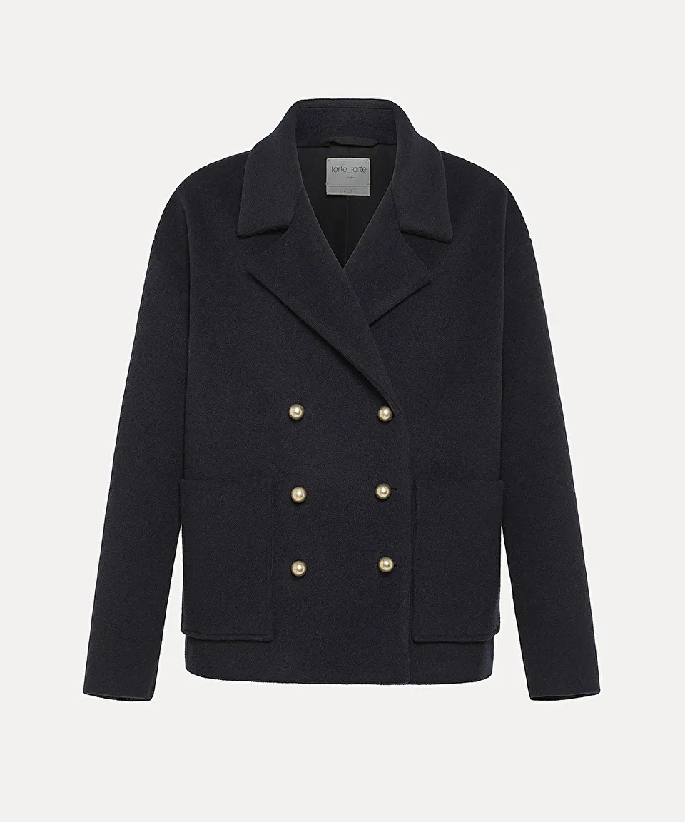 peacoat in a cashmere–velour blend