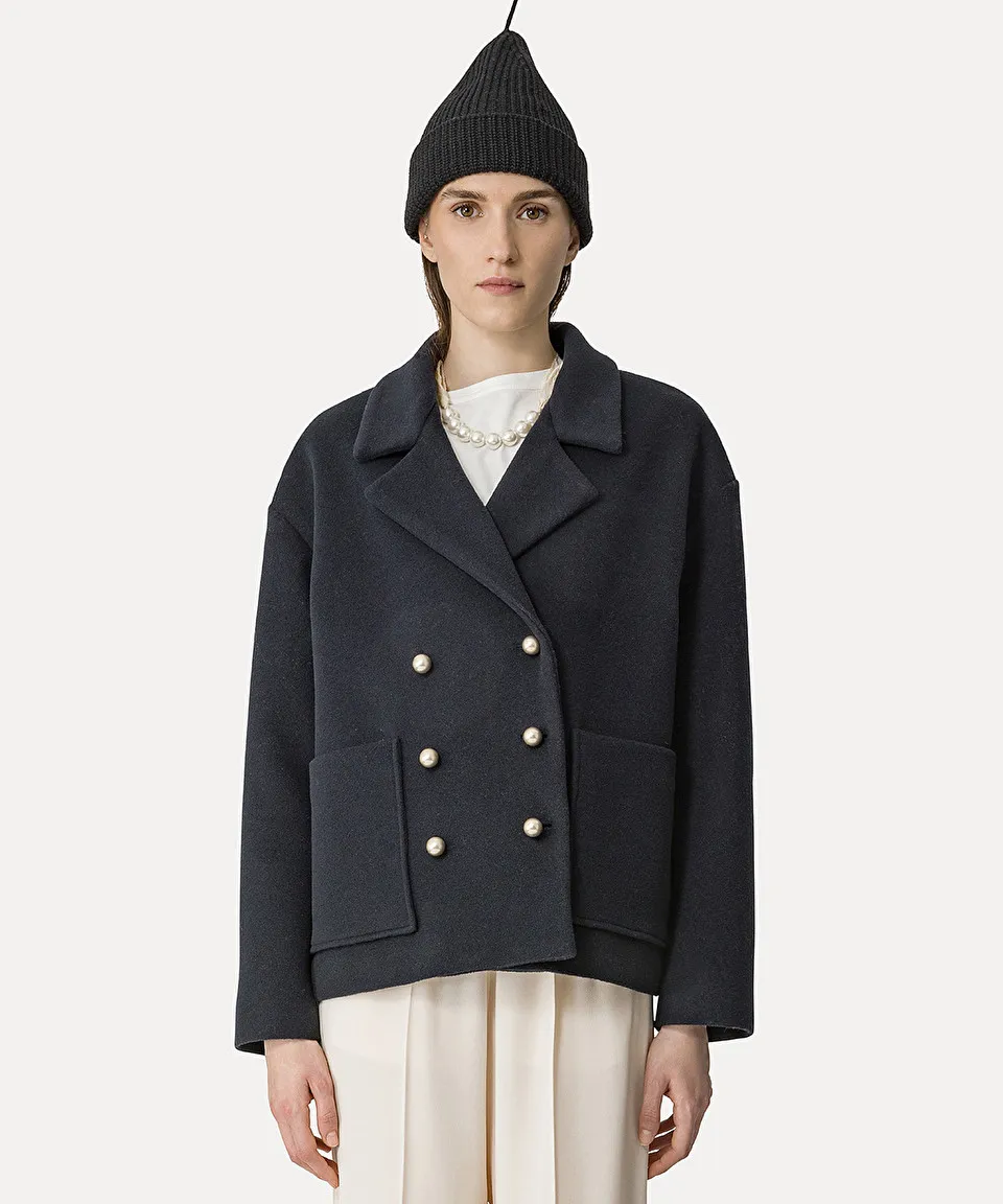 peacoat in a cashmere–velour blend