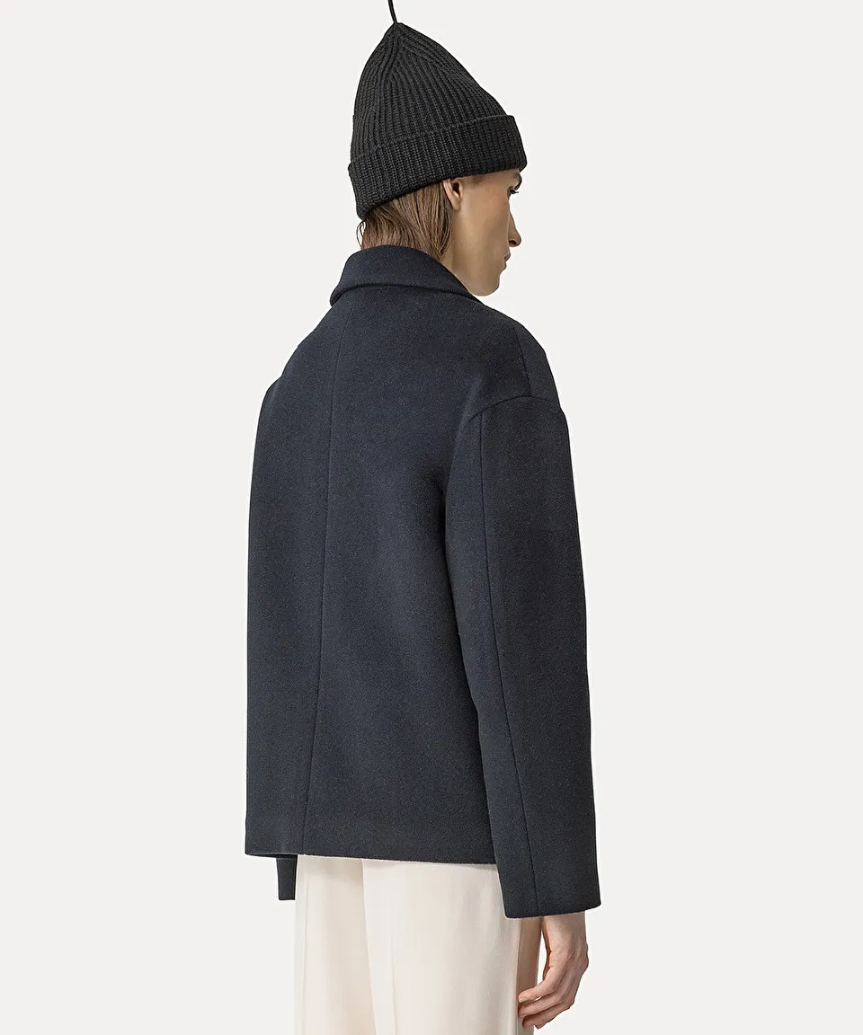 peacoat in a cashmere–velour blend