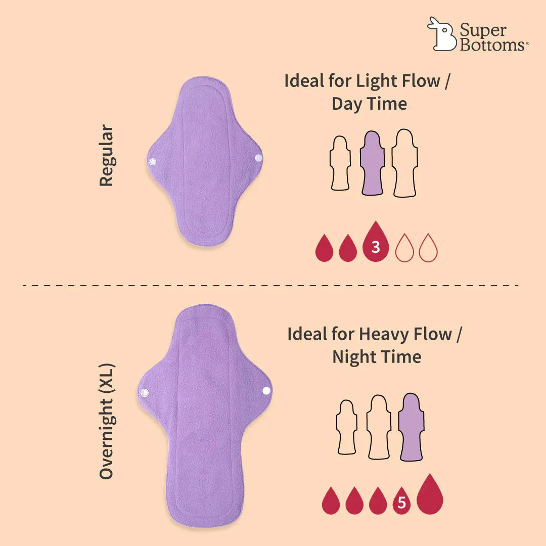 Period Underwear (Lilac) Starter Pack and 2 pack Flow Lock Cloth Pads