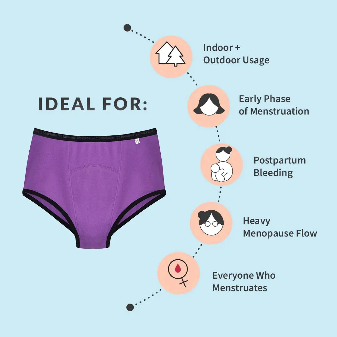 Period Underwear (Lilac) Starter Pack and 2 pack Flow Lock Cloth Pads