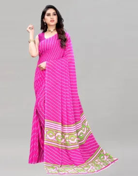 Pink Printed Saree