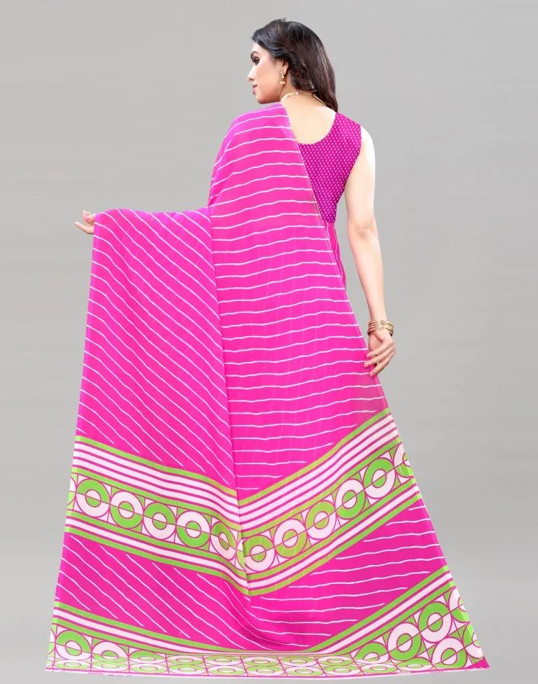 Pink Printed Saree