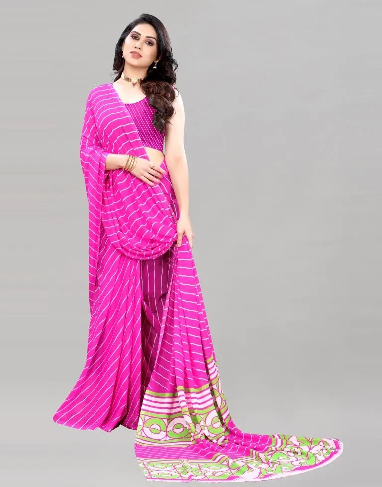 Pink Printed Saree