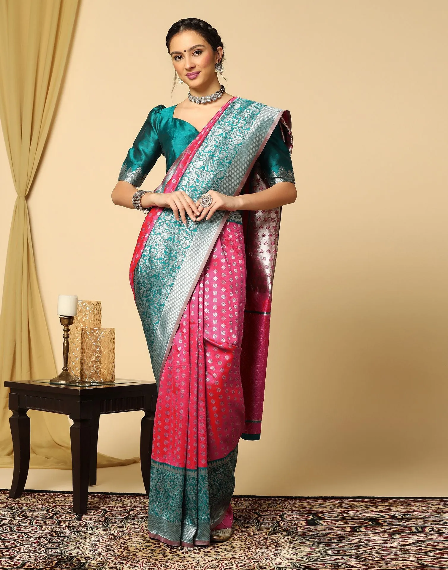 Pink Silk Saree