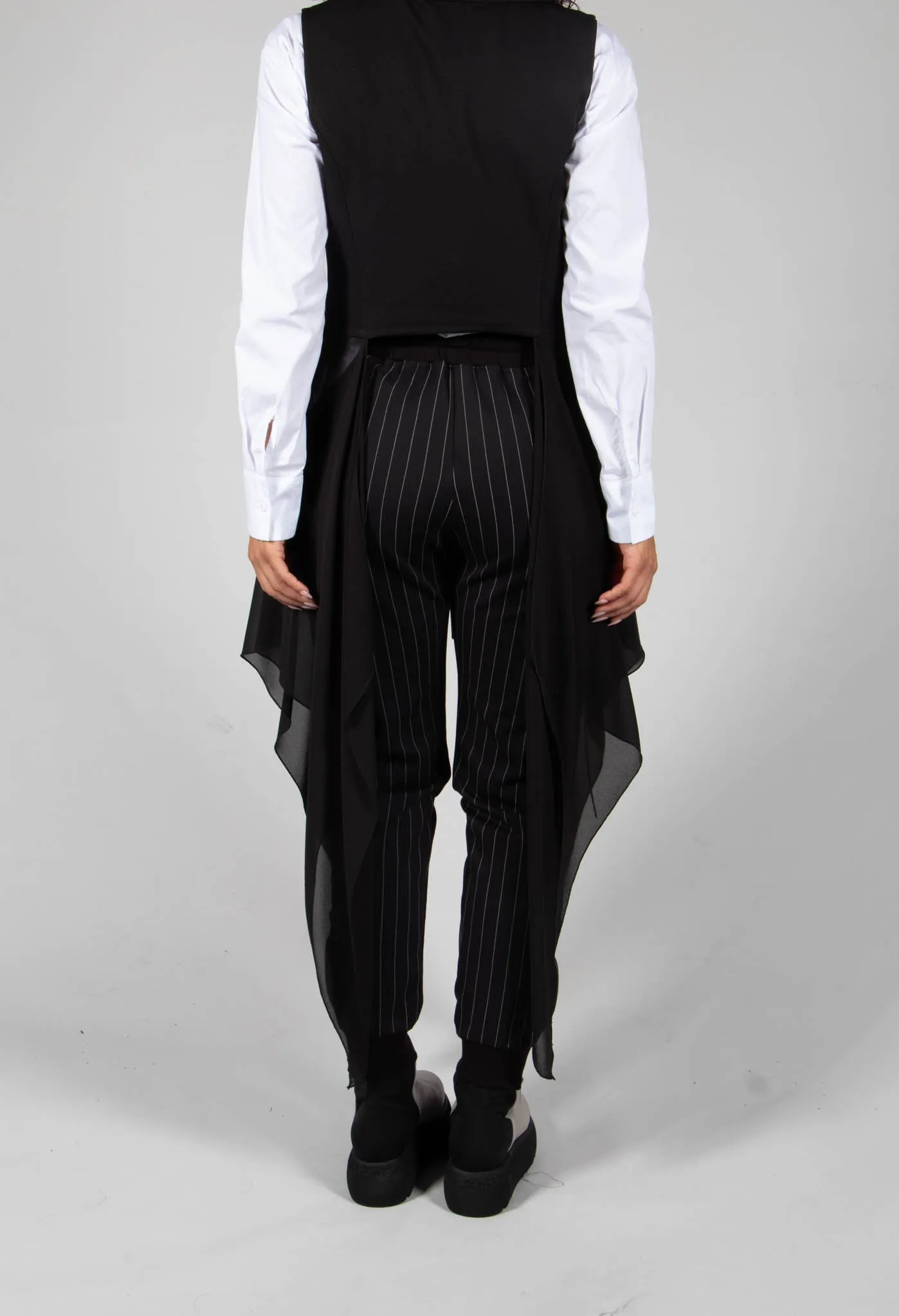 Pinstripe Trousers in Black