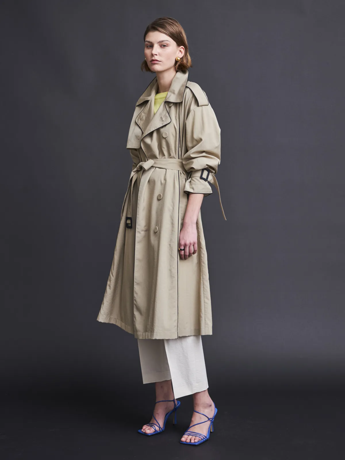 Piping Max Trench Coat - Beige