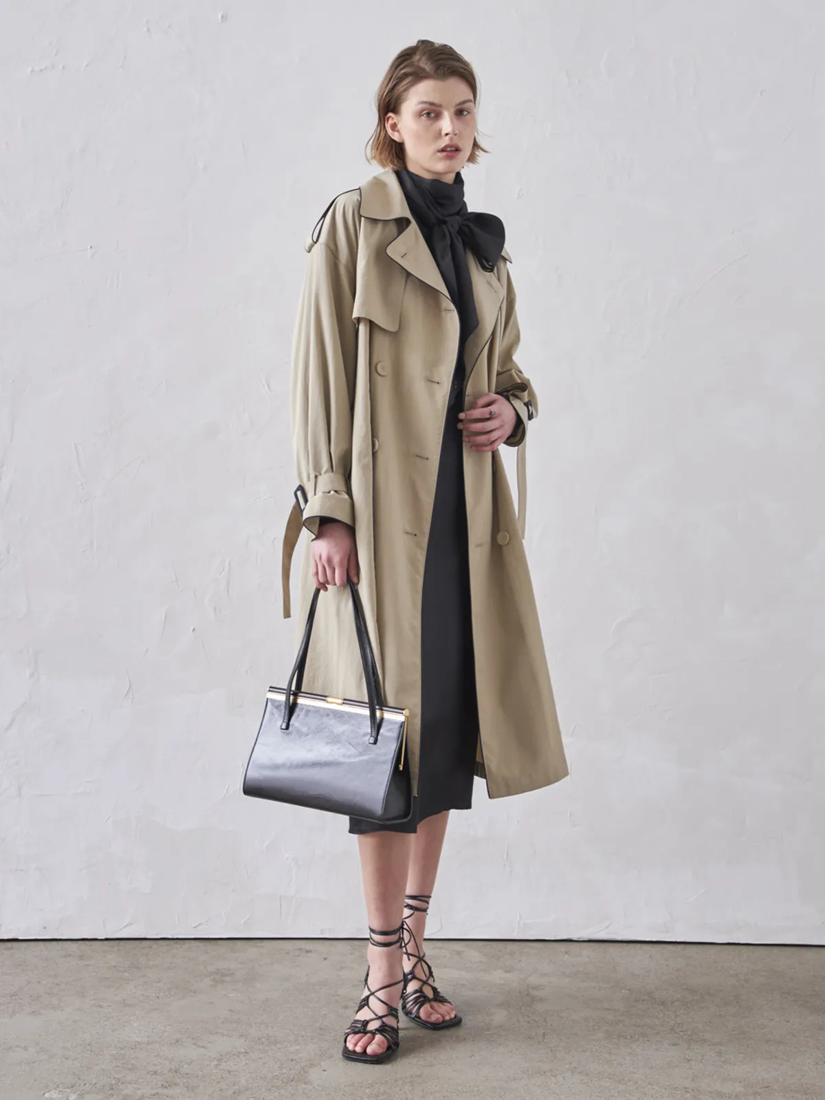 Piping Max Trench Coat - Beige