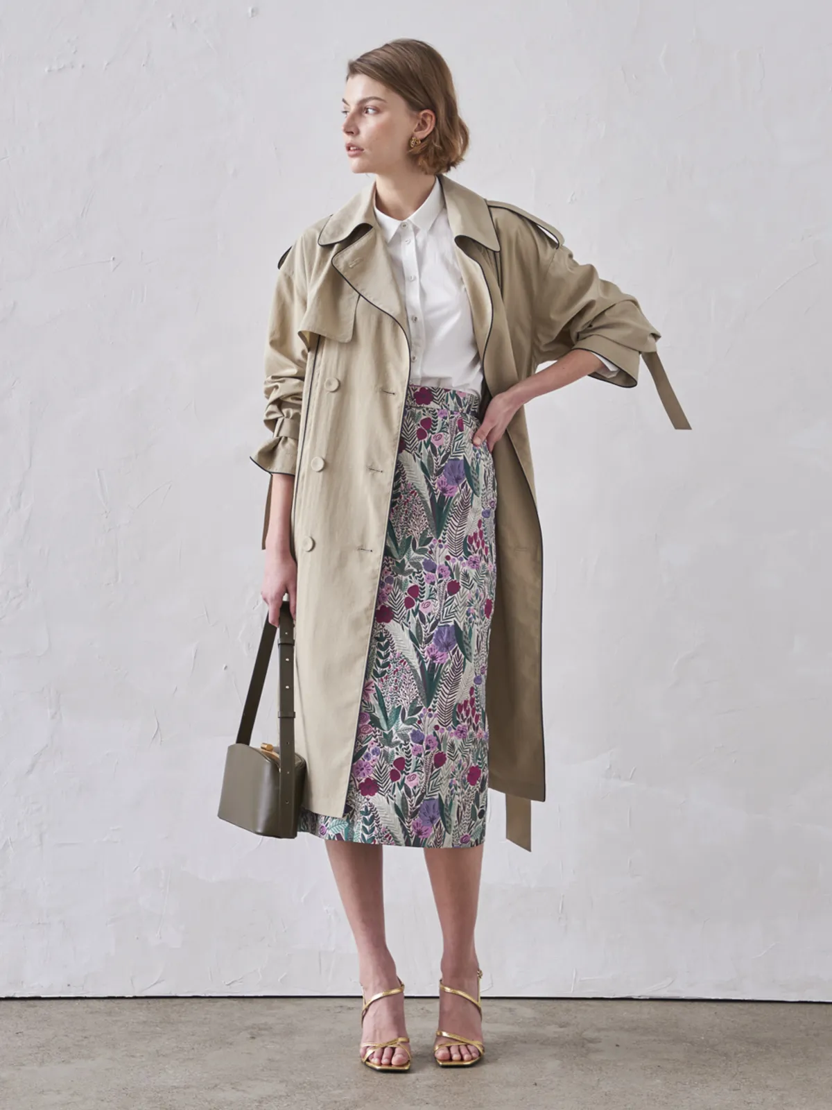 Piping Max Trench Coat - Beige