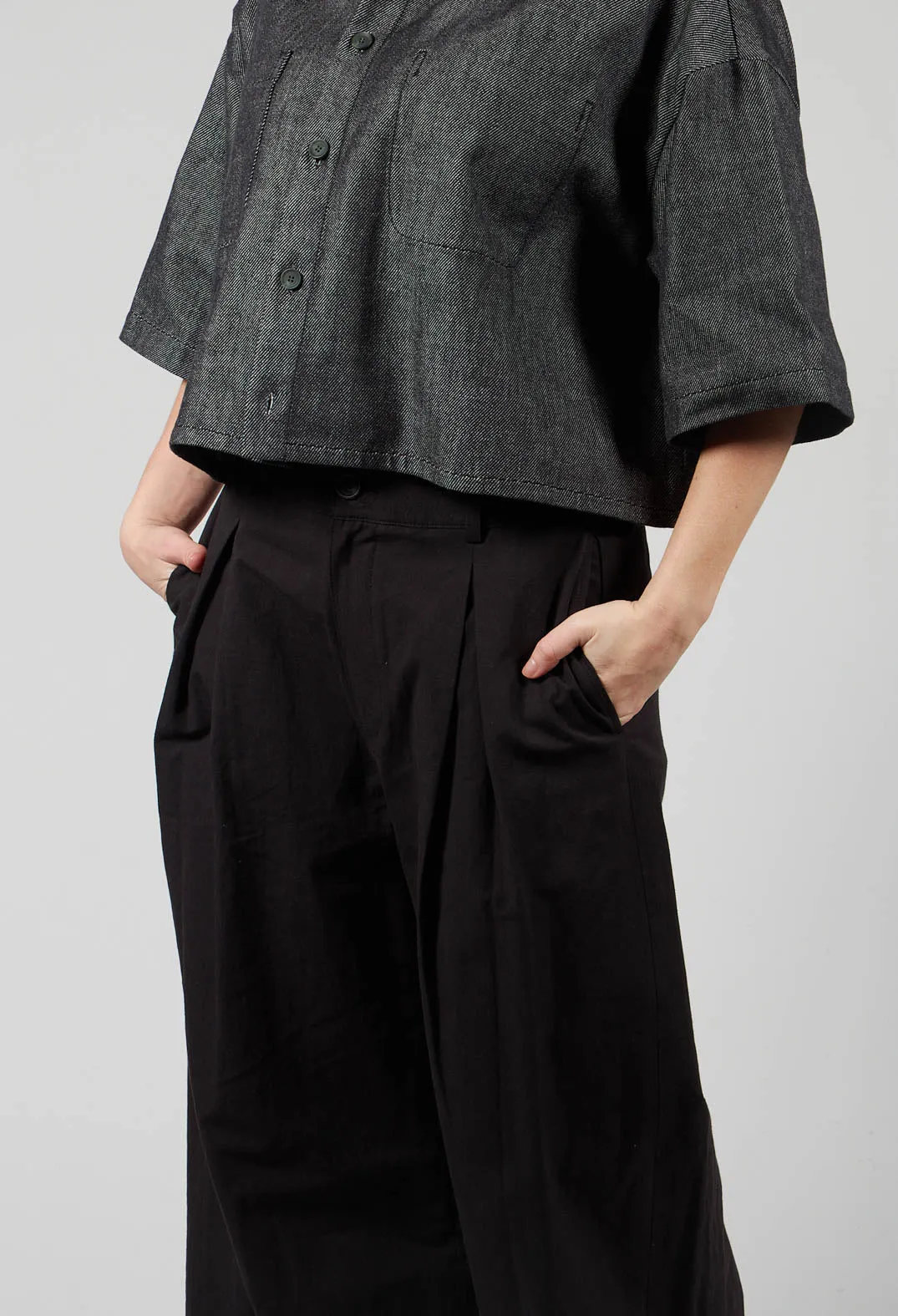 Pleated Trousers in Black