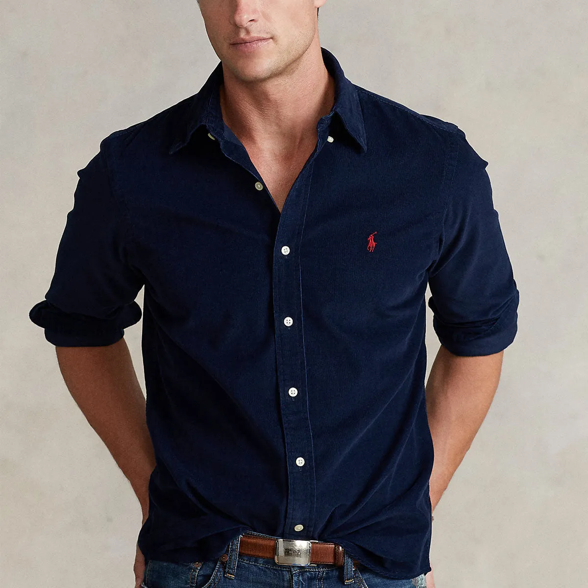 Polo Ralph Lauren - Slim Fit Corduroy Shirt in Navy