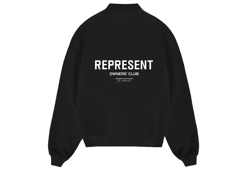 Represent Owners Club Long Sleeve Polo Sweater Black