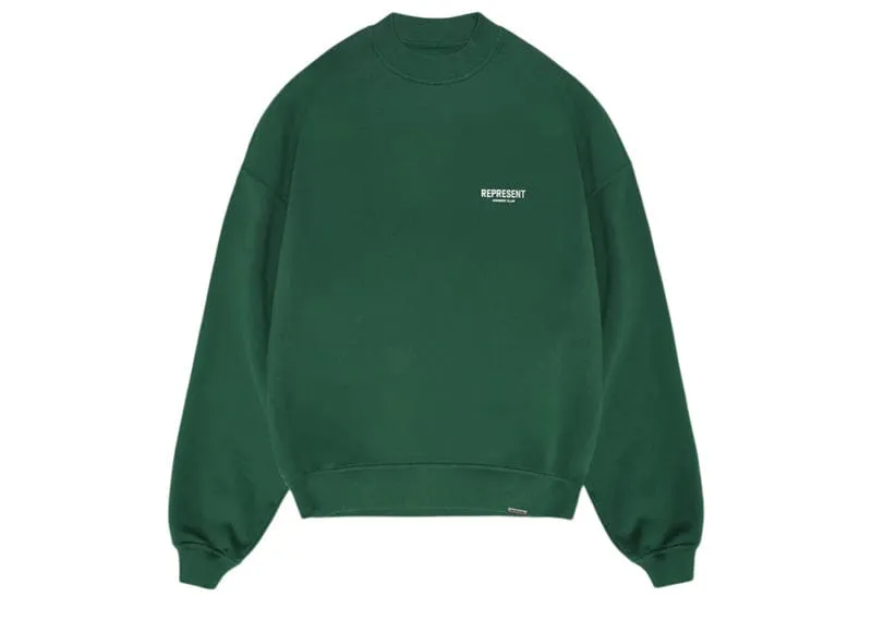 Represent Owner's Club Sweater Racing Green/White