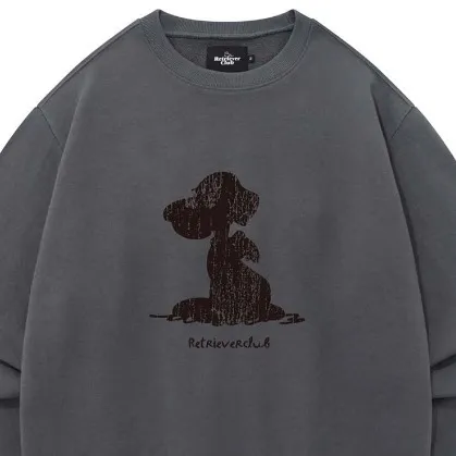 Retriever Club  |Crew Neck Unisex Street Style Long Sleeves Plain