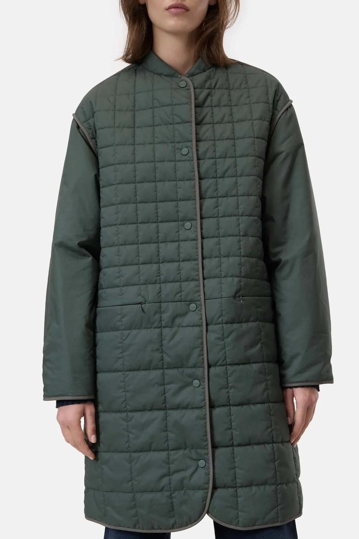 Reversible Quilted Coat - Pini Green