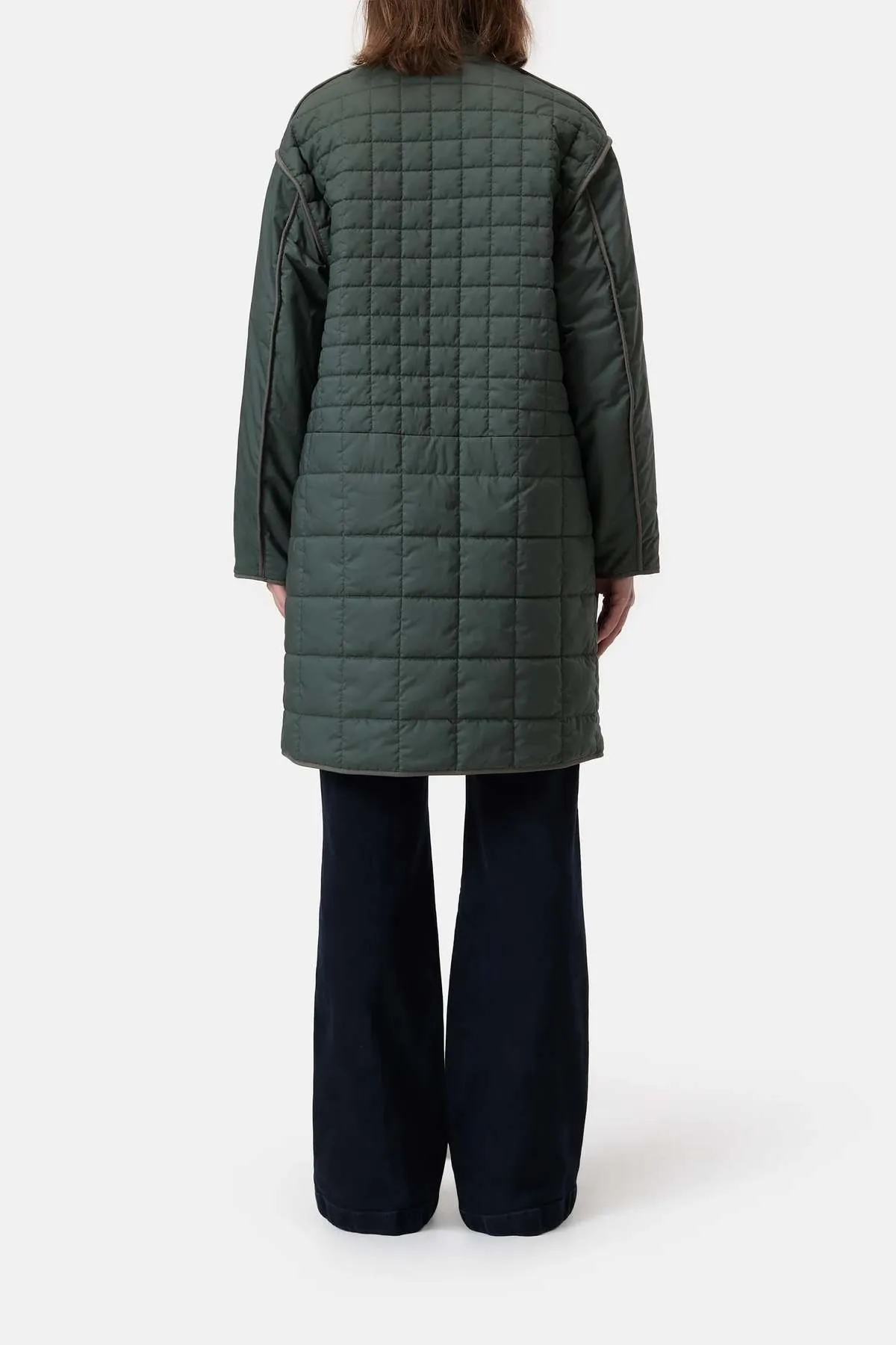 Reversible Quilted Coat - Pini Green