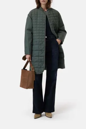 Reversible Quilted Coat - Pini Green