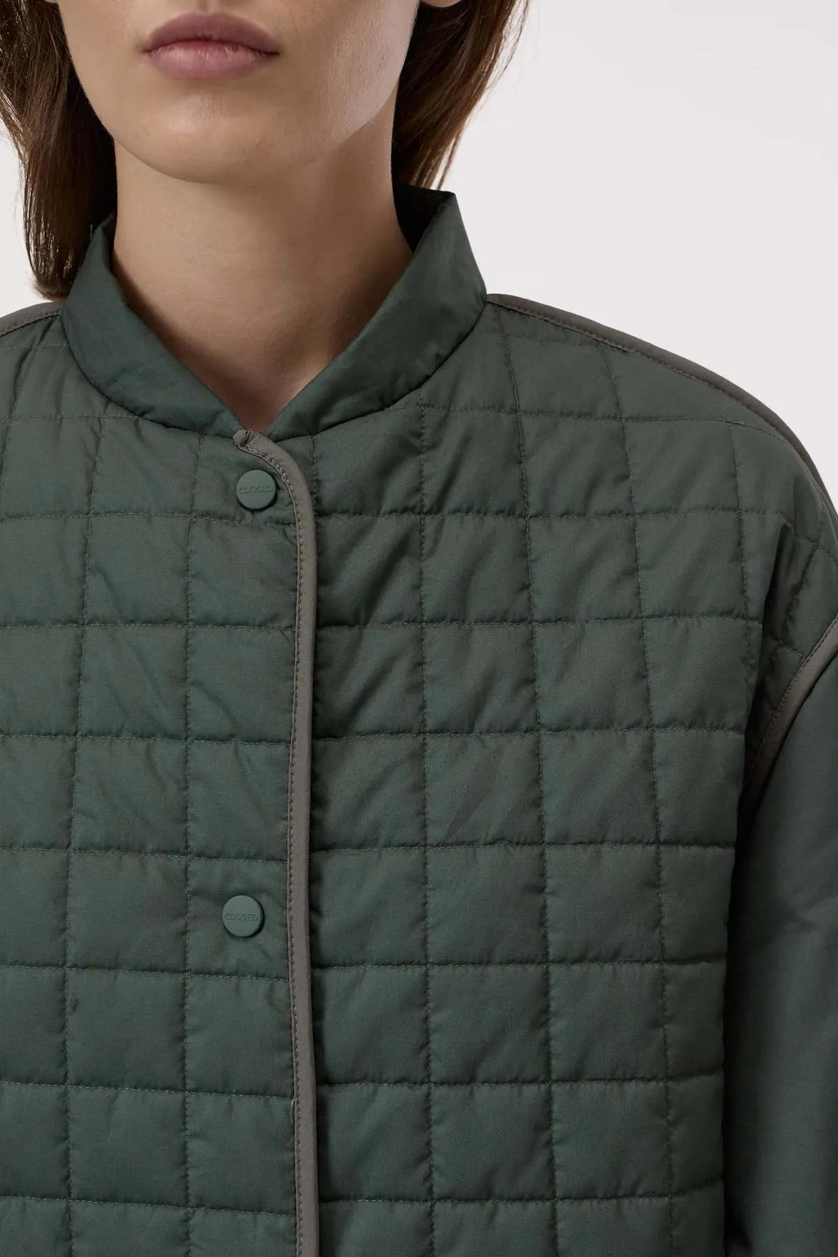 Reversible Quilted Coat - Pini Green