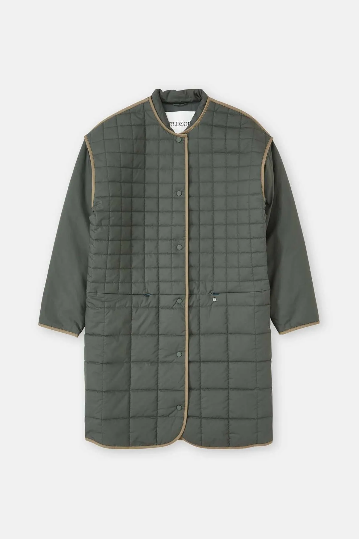 Reversible Quilted Coat - Pini Green