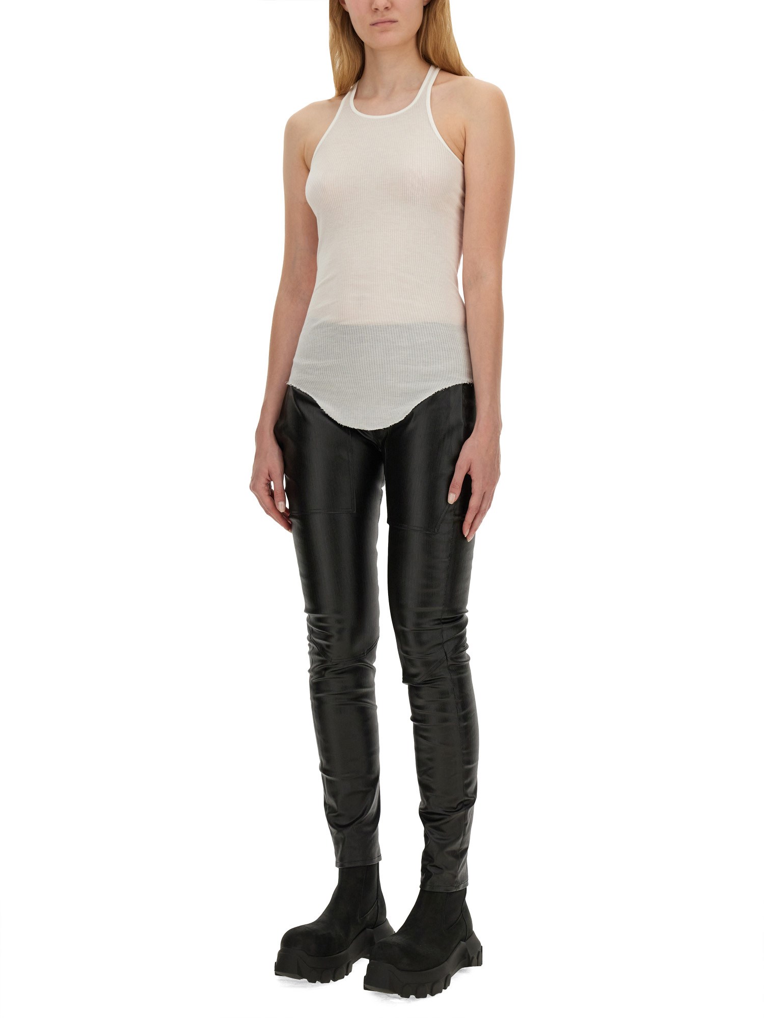 RICK OWENS    COTTON DENIM LEGGINGS